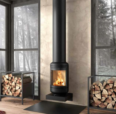 Дровяной камин ROCAL VESTA FRONTAL фронтальный + Опора на стену