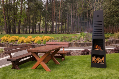 Стальной камин Hitze Садовый камин TORRE 01