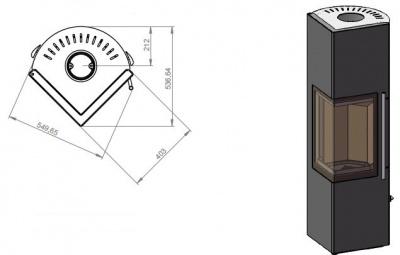 Дровяная печь EMBER Стеван 700 XL black