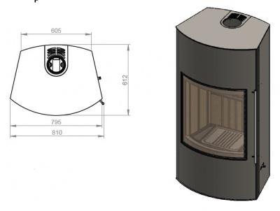 Дровяная печь EMBER Гордана 480 L+ black